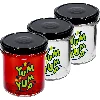 346 ml twist-off jar with a “Yum Yum” print – black lid Ø82/6, 3 pcs - cardboard box  - 1 ['printed jar', ' preserving jars', ' decorative jars', ' statement jar', ' decorative jar', ' jam jars', ' glass jar with cap', ' preserving jar with cap']