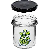 346 ml twist-off jar with a “Yum Yum” print – black lid Ø82/6, 3 pcs - cardboard box - 5 ['printed jar', ' preserving jars', ' decorative jars', ' statement jar', ' decorative jar', ' jam jars', ' glass jar with cap', ' preserving jar with cap']