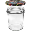 346 ml twist-off jar with coloured lids - 6 pcs - 4 ['for preserves', ' for jam', ' for fruit preserves', ' for plum jam', ' plum', ' peach', ' fruit', ' for chia dessert', ' sour cherry jam']