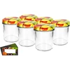 346ml twist off glass jar with lid Ø82/6 and label , fruit graphic  - 6 pcs.  - 1 