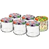 370 ml twist off jar with coloured lid fi 82/6 -6pcs - 2 ['jars', ' small jars', ' jar', ' glass jar', ' glass jars', ' jar with lid', ' jars for preserves', ' canning jars', ' jars for spices', ' jam jar', ' jar for jam', ' honey jar', ' jar for honey ']
