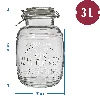 "3l ""Old"" barrel glass jar with clamp lid" - 7 ['large jar', ' jar large', ' large glass jar', ' canning jar', ' jar for cosmetics', ' cosmetics jar ']