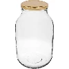 3l twist off glass jar with golden lid Ø100  - 1 ['jar', ' glass jar', ' jar with lid', ' jar for pickled cucumbers', ' jar for cucumbers', ' liqueur jar', ' jar for liqueurs']