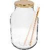 3l twist off glass jar with golden lid Ø100 and tongs  - 1 ['jar', ' glass jar', ' jar with lid', ' jar for pickled cucumbers', ' jar for cucumbers', ' liqueur jar', ' jar for liqueurs', ' jar with tongs', ' cucumber tongs', ' kitchen tongs']