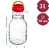 3l twist off glass jar with plastic lid Ø100 and tongs - 6 ['jar', ' glass jar', ' jar with lid', ' jar for pickled cucumbers', ' jar for cucumbers', ' liqueur jar', ' jar for liqueurs', ' jar with tongs', ' cucumber tongs', ' kitchen tongs']
