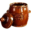 4,5 L Stoneware - barrel crock pot with water seal, embossment, lid - brown - 2 ['barrel for cabbage', ' pickling barrel', ' pickling barrel', ' silage', ' cabbage', ' cucumber', ' for cucumber', ' stoneware', ' stoneware with lid', ' barrel with lid']