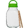 4 L twist off glass jar with plastic lid Ø100 and tongs  - 1 ['jar', ' glass jar', ' jar with lid', ' jar for pickled cucumbers', ' jar for cucumbers', ' liqueur jar', ' jar for liqueurs', ' jar with tongs', ' cucumber tongs', ' kitchen tongs']