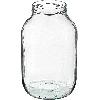 4 L twist off glass jar with plastic lid Ø100 with handle - 2 ['jar', ' glass jar', ' jar with lid', ' jar for pickled cucumbers', ' jar for cucumbers', ' liqueur jar', ' jar for liqueurs', ' jar with tongs', ' cucumber tongs', ' kitchen tongs']