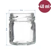 40ml twist off glass jar with coloured lid , Ø43 - 10 pcs. - 5 ['jam jar', ' jar with decorative cap', ' twistoff jar', ' 40 ml jar', ' honey jars']