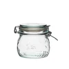 450 ml embossed glass jar with clamp lid  - 1 ['jar with clip', ' jar with gasket', ' decorative jar', ' jar with hermetic closure']