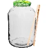 4l twist off glass jar with coloured lid Ø100 and fork or tongs  - 1 ['jar', ' glass jar', ' jar with lid', ' jar for pickled cucumbers', ' jar for cucumbers', ' liqueur jar', ' jar for liqueurs', ' jar with tongs', ' cucumber tongs', ' kitchen tongs']