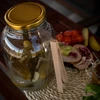 4l twist off glass jar with golden lid Ø100 and tongs - 9 ['jar', ' glass jar', ' jar with lid', ' jar for pickled cucumbers', ' jar for cucumbers', ' liqueur jar', ' jar for liqueurs', ' jar with tongs', ' cucumber tongs', ' kitchen tongs']
