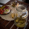 4l twist off glass jar with golden lid Ø100 and tongs - 10 ['jar', ' glass jar', ' jar with lid', ' jar for pickled cucumbers', ' jar for cucumbers', ' liqueur jar', ' jar for liqueurs', ' jar with tongs', ' cucumber tongs', ' kitchen tongs']