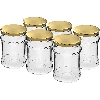 500 ml “Fisz” fluted jar with golden Ø82/6 lid, 6 pcs  - 1 ['glass jar', ' large jar', ' jar', ' jar for brine-pickling of cucumbers', ' jar for cucumbers', ' jar for preserves', ' flour jar', ' soup jar', ' 500 ml jar', ' jar with twist-off lid', ' preserve jar', ' jar for preserving food', ' honey jar']
