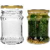 500 ml “Fisz” fluted jar with golden Ø82/6 lid, 6 pcs - 4 ['glass jar', ' large jar', ' jar', ' jar for brine-pickling of cucumbers', ' jar for cucumbers', ' jar for preserves', ' flour jar', ' soup jar', ' 500 ml jar', ' jar with twist-off lid', ' preserve jar', ' jar for preserving food', ' honey jar']