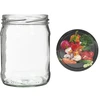 500 ml twist off glass jar with coloured lid Ø82/6 - 6 pcs. - 6 ['pickling jars', ' preserving jars', ' compote jars', ' set of preserving jars with screw caps', ' colourful screw caps']