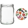 500 ml twist off glass jar with coloured lid Ø82/6 - 6 pcs. - 5 ['pickling jars', ' preserving jars', ' compote jars', ' set of preserving jars with screw caps', ' colourful screw caps']