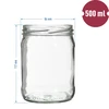 500 ml twist off glass jar with coloured lid Ø82/6 - 6 pcs. - 2 ['pickling jars', ' preserving jars', ' compote jars', ' set of preserving jars with screw caps', ' colourful screw caps']