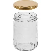 500ml twist off glass jar with golden lid Ø82/6 - 6 pcs. - 3 ['jars', ' small jars', ' jar', ' glass jar', ' glass jars', ' jar with lid', ' jars for preserves', ' canning jars', ' jars for spices', ' jam jar', ' jar for jam', ' honey jar', ' jar for honey ']