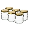 500ml twist off glass jar with golden lid Ø82/6 - 6 pcs. - 2 ['jars', ' small jars', ' jar', ' glass jar', ' glass jars', ' jar with lid', ' jars for preserves', ' canning jars', ' jars for spices', ' jam jar', ' jar for jam', ' honey jar', ' jar for honey ']
