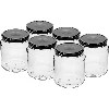 580 ml jar with black Ø82/6 lid - 6 pcs  - 1 ['jars', ' jar', ' set of jars', ' containers', ' glass containers', ' storage jars', ' kitchen jars', ' glass jars', ' jars with metal lid', ' jar for food storage', ' jars for preserves', ' jars for herbs', ' jars for coffee', ' jars for tea', ' dishwasher-safe jars', ' glass jar', ' jar with lid', ' set of jars', ' jars for jams']