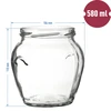 580 ml twist off glass jar with coloured lid Ø82/6 - 6 pcs. - 9 ['preserving jar', ' decorative jar', ' weki', ' compote jar', ' vegetable salad jar', ' marinated vegetable jar', ' marinated mushroom jar', ' jar with decorative cap', ' set of jars', ' 0.5 L jar']