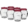 580 ml twist-off jar with burgundy lids - 6 pcs  - 1 ['set of jars', ' pickling jars', ' jam jars', ' jam jar', ' jars with screw caps', ' jars fi 82', ' jars with screw caps 6 hooks', ' jars with burgundy caps', ' for preserves', ' Honey jar', '']