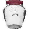 580 ml twist-off jar with burgundy lids - 6 pcs - 2 ['set of jars', ' pickling jars', ' jam jars', ' jam jar', ' jars with screw caps', ' jars fi 82', ' jars with screw caps 6 hooks', ' jars with burgundy caps', ' for preserves', ' Honey jar', '']