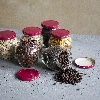 580 ml twist-off jar with burgundy lids - 6 pcs - 5 ['set of jars', ' pickling jars', ' jam jars', ' jam jar', ' jars with screw caps', ' jars fi 82', ' jars with screw caps 6 hooks', ' jars with burgundy caps', ' for preserves', ' Honey jar', '']