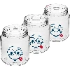 580 ml twist-off jar with face print and Ø82/6 lid - 3 pcs - 3 ['jars', ' glass jar', ' glass jars', ' jar with lid', ' printed jar', ' dinner jar', ' food jar', ' jar', ' set of jars', ' Ø82 jars with lids 6 hooks', ' jars with black lids', ' for preserves']