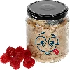 580 ml twist-off jar with face print and Ø82/6 lid - 3 pcs - 5 ['jars', ' glass jar', ' glass jars', ' jar with lid', ' printed jar', ' dinner jar', ' food jar', ' jar', ' set of jars', ' Ø82 jars with lids 6 hooks', ' jars with black lids', ' for preserves']