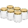 580 ml twist-off jar with golden lid Ø82/6, 6 pcs  - 1 ['jars', ' jar', ' set of jars', ' containers', ' glass containers', ' storage jars', ' kitchen jars', ' glass jars', ' jars with metal lid', ' jar for food storage', ' jars for preserves', ' jars for herbs', ' jars for coffee', ' jars for tea', ' dishwasher-safe jars', ' glass jar', ' jar with lid', ' set of jars', ' jars for jams']