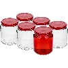 580 ml twist-off jar with maroon cap Ø82/6 - 2 ['jars', ' jar', ' set of jars', ' containers', ' glass containers', ' storage jars', ' kitchen jars', ' glass jars', ' jars with metal lid', ' jar for food storage', ' jars for preserves', ' jars for herbs', ' jars for coffee', ' jars for tea', ' dishwasher-safe jars', ' glass jar', ' jar with lid', ' set of jars', ' jars for jams']