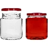 580 ml twist-off jar with maroon cap Ø82/6 - 3 ['jars', ' jar', ' set of jars', ' containers', ' glass containers', ' storage jars', ' kitchen jars', ' glass jars', ' jars with metal lid', ' jar for food storage', ' jars for preserves', ' jars for herbs', ' jars for coffee', ' jars for tea', ' dishwasher-safe jars', ' glass jar', ' jar with lid', ' set of jars', ' jars for jams']