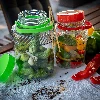 5l glass jar with green plastic cap and tongs - 7 ['large jar', ' jar large', ' large glass jar', ' canning jar', ' for pickling', ' for cucumbers', ' for cabbage', ' industrial jar', ' jar with tongs', ' jar tongs', ' cucumber tongs']