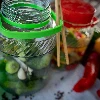 5l glass jar with green plastic cap and tongs - 9 ['large jar', ' jar large', ' large glass jar', ' canning jar', ' for pickling', ' for cucumbers', ' for cabbage', ' industrial jar', ' jar with tongs', ' jar tongs', ' cucumber tongs']