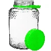 5l glass jar with green plastic cap and tongs - 3 ['large jar', ' jar large', ' large glass jar', ' canning jar', ' for pickling', ' for cucumbers', ' for cabbage', ' industrial jar', ' jar with tongs', ' jar tongs', ' cucumber tongs']