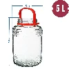 5l glass jar with plastic cap - 6 ['large jar', ' jar large', ' large glass jar', ' canning jar', ' for pickling', ' for cucumbers', ' doe cabbage', ' industrial jar', ' jar with tings', ' jar tongs', ' cucumber tings']
