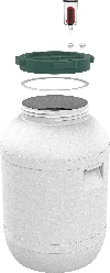 65 L fermentor with a gasket and a silent airlock - 2 ['fermentor', ' barrel', ' fermentation kit', ' fermentation container', ' airlock']