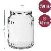 720 ml twist-off jar with colourful Ø82/6 lid - 6 pcs - 6 ['set of jars', ' jam jars', ' preserve jar', ' jar for preserves', ' jars with twist-off lids', ' Ø82 jars', ' jars with colourful lids', ' jars for preserves', ' weck-type jars', ' jars for meat', ' jar meat', ' jars for pasteurising', ' jarred meat']