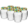 720ml Twist off glass jar with coloured lid, fi 82/6  6pcs  - 1 