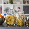 750 ml Comfort square swing top glass jar - 4 ['canning jars', ' jars for preserves', ' regular jar', ' regular jars', ' cheap jars']