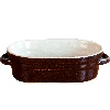 750ml Oblong Stoneware / ceramic crock lard pot with lid - 2 ['lard pots', ' lard pot', ' clay pot for lard', ' stoneware pot for lard', ' stoneware pot', ' stoneware lard pot']