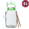 8 L glass jar, with tongs - 6 ['large jar', ' jar large', ' large glass jar', ' canning jar', ' for pickling', ' for cucumbers', ' for cabbage', ' industrial jar', ' jar with tongs', ' jar tongs', ' cucumber tongs']