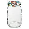 900 ml twist-off jar with coloured Ø82/6 lid - 6 pcs - 3 ['pickling jars', ' for pickling', ' for preserves', ' jars with decorative cap', ' for preserves']