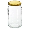 900ml twist off glass jar with golden lid Ø82/6 - 6 pcs. - 3 ['jars', ' glass jar', ' glass jars', ' jar with lid', ' jars for preserves', ' canning jars', ' jars for cucumbers', ' honey jar ']