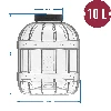 A multifunctional 10 L jar with a black twist-off lid - 3 