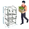 A small balcony greenhouse with three shelves 69 x 49 x 125 cm - 2 ['mini greenhouse with 3 shelves', ' 3-shelf greenhouse', ' balcony greenhouse', ' greenhouse for balcony', ' mini greenhouses', ' greenhouse', ' plastic film tunnel', ' plastic film tent', ' plastic film greenhouse']