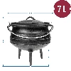 African cauldron, cast iron, 7 L - Safari - 9 ['cast iron cauldron', ' campfire cauldron', ' gypsy cauldron', ' Hungarian cauldron', ' goulash from cauldron', ' grill']