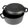 Cast iron pot with a pan, 5 L + 1 L - 3 ['pot and pan', ' 2 in 1', ' cast iron pot', ' cast iron pan', ' cast iron pan', ' set of cast iron cookware', ' for cooking', ' frying', ' baking', ' for the fire', ' grill pan']